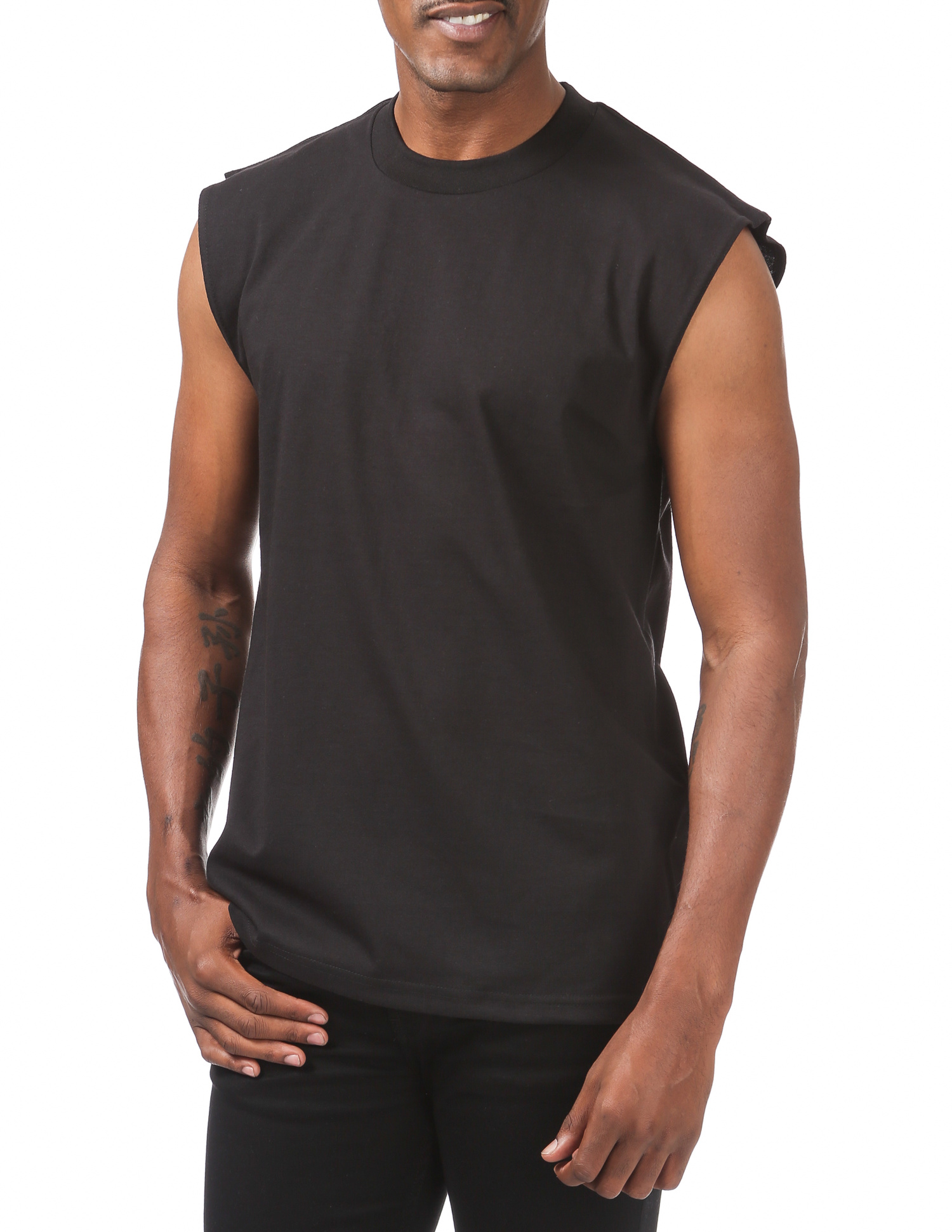 113 BLACK Heavyweight Sleeveless Muscle T-Shirt - Shirts