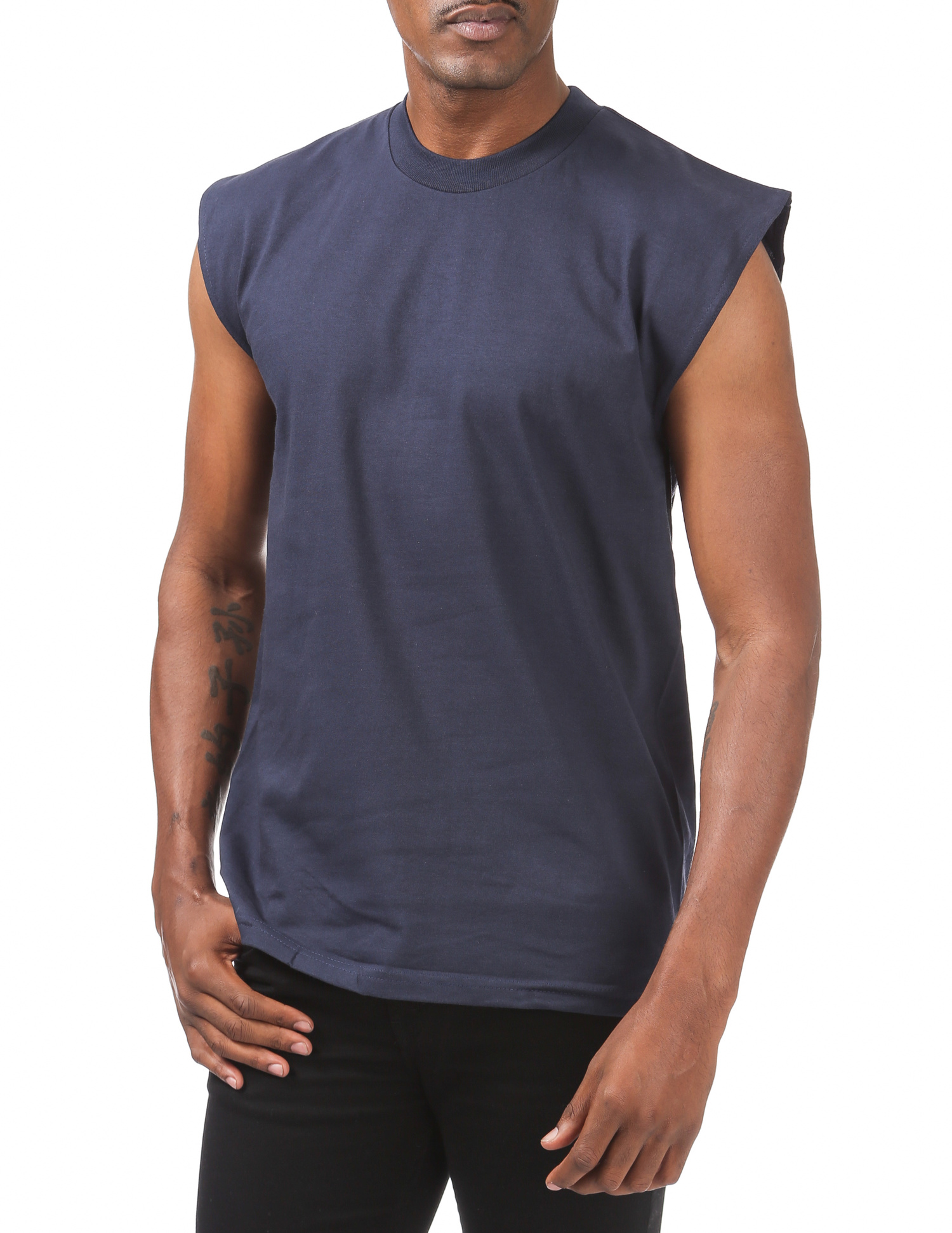 113 NAVY Heavyweight Sleeveless Muscle T-Shirt - Sleeveless Tee