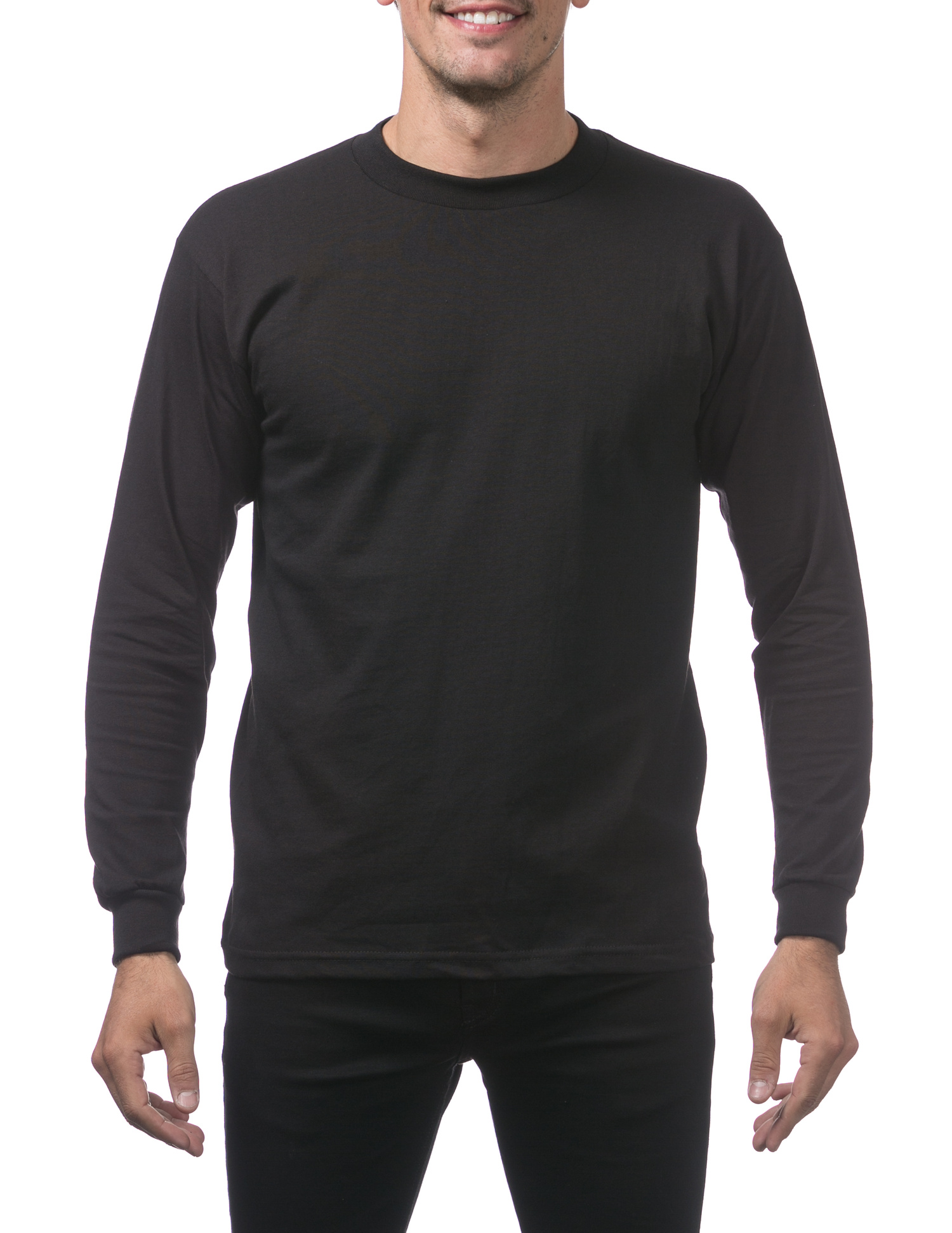 114 FOREST GREEN Heavyweight Cotton Long Sleeve Crew Neck T-Shirt ...