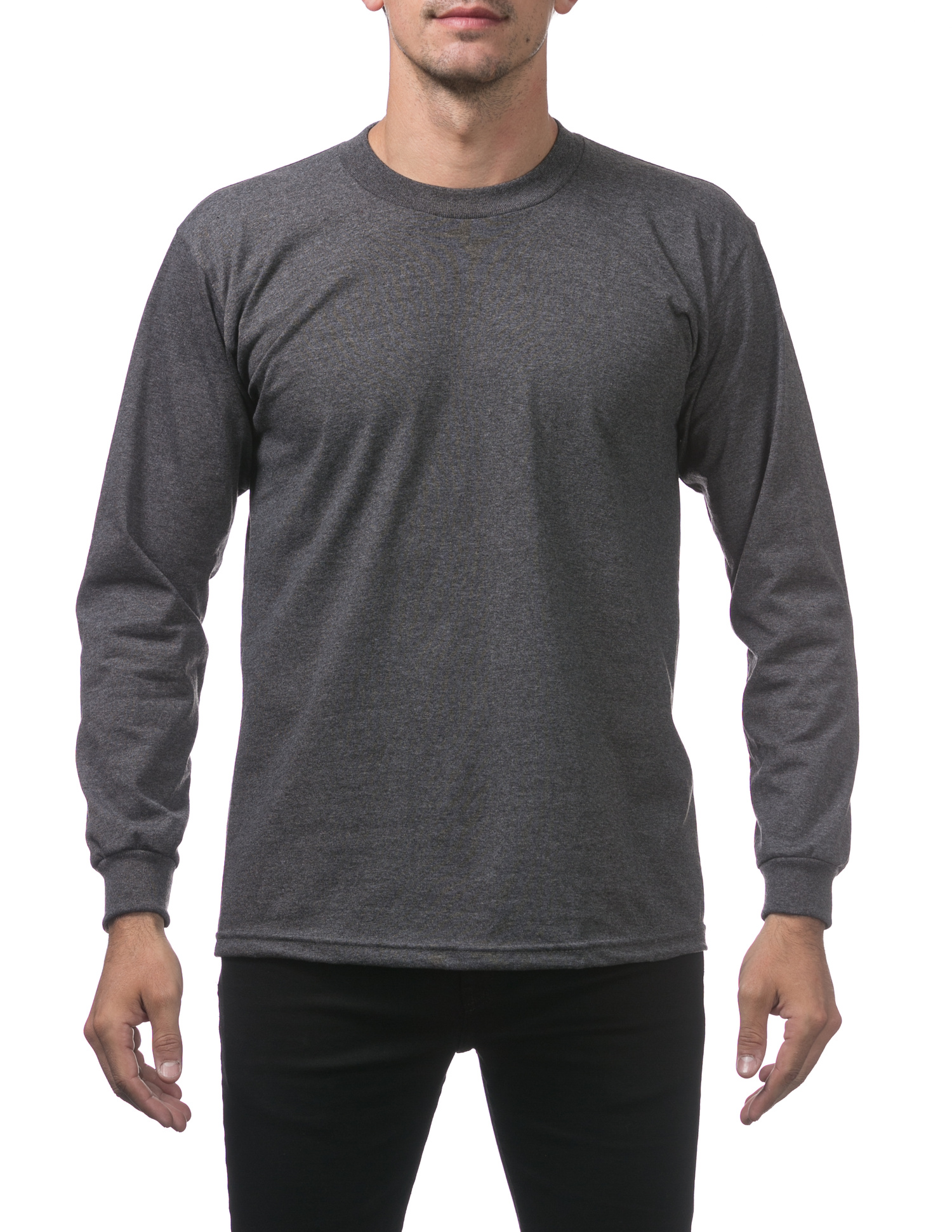 114 FOREST GREEN Heavyweight Cotton Long Sleeve Crew Neck T-Shirt ...