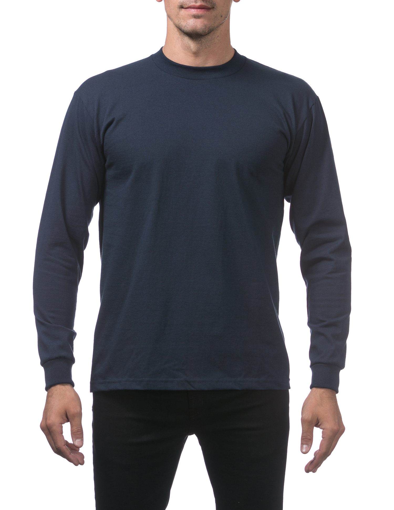 114 FOREST GREEN Heavyweight Cotton Long Sleeve Crew Neck T-Shirt - Shirts