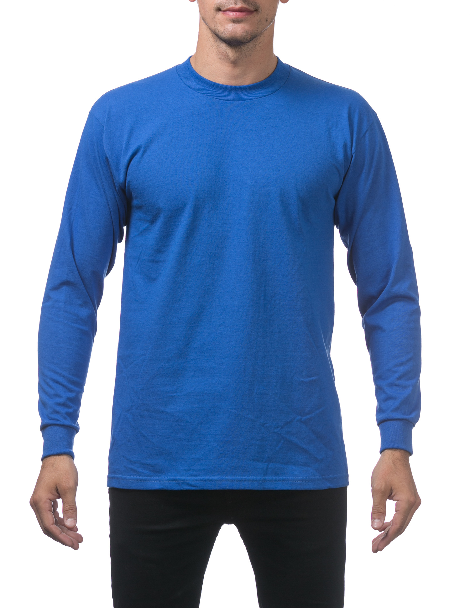 114 FOREST GREEN Heavyweight Cotton Long Sleeve Crew Neck T-Shirt ...