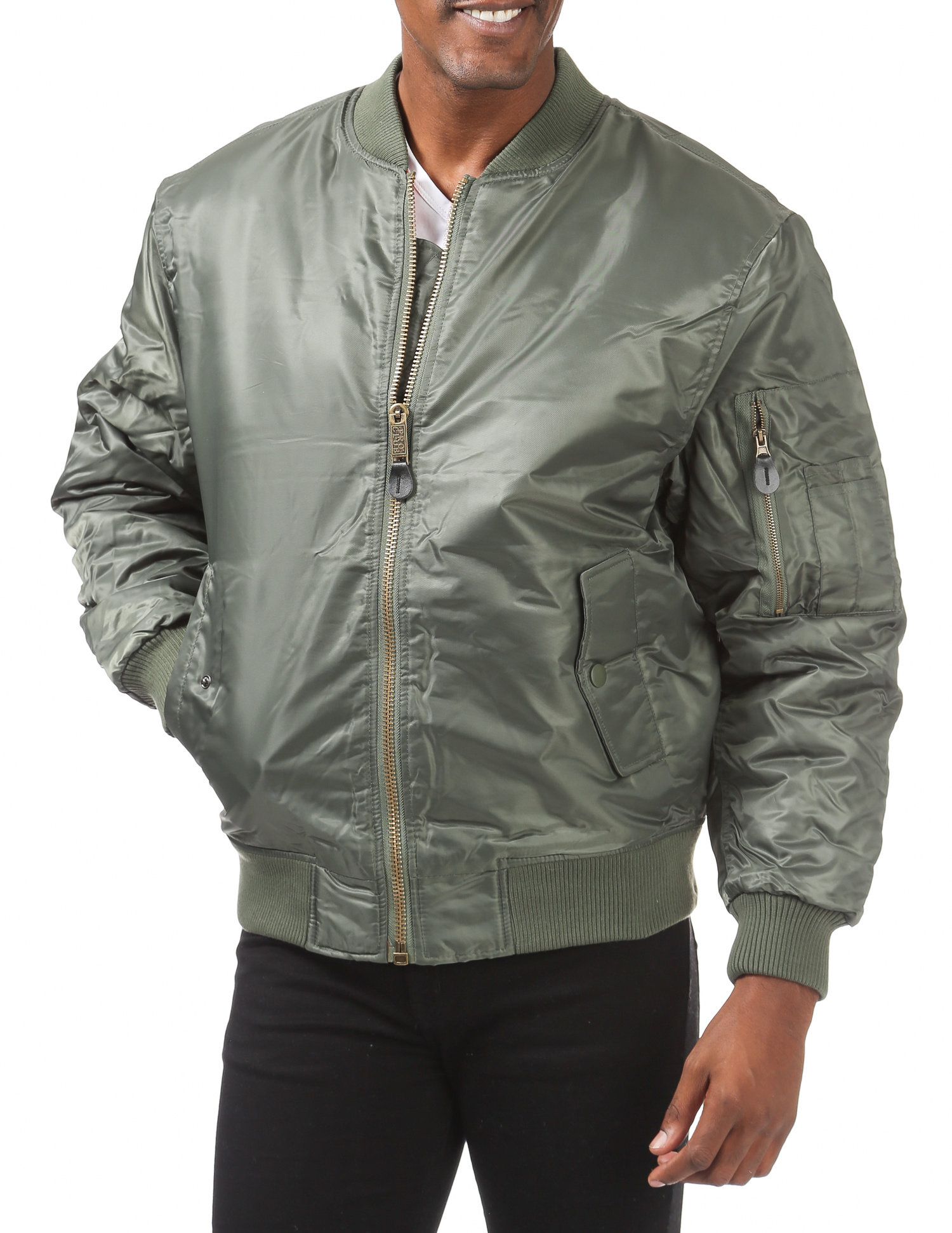 129 OLIVE MA-1 Flight Jacket - Jackets