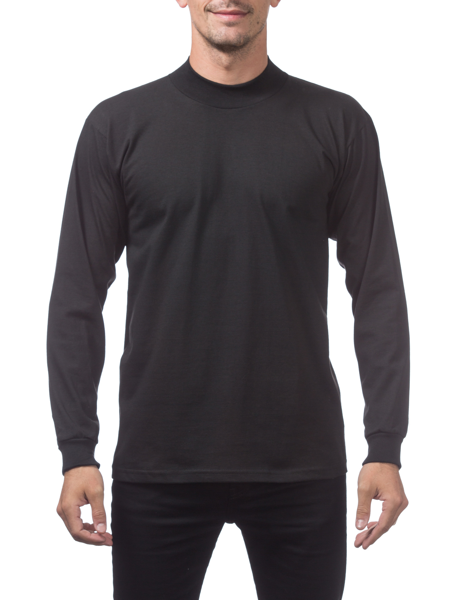 134 BLACK Mock Turtleneck Long Sleeve Tee