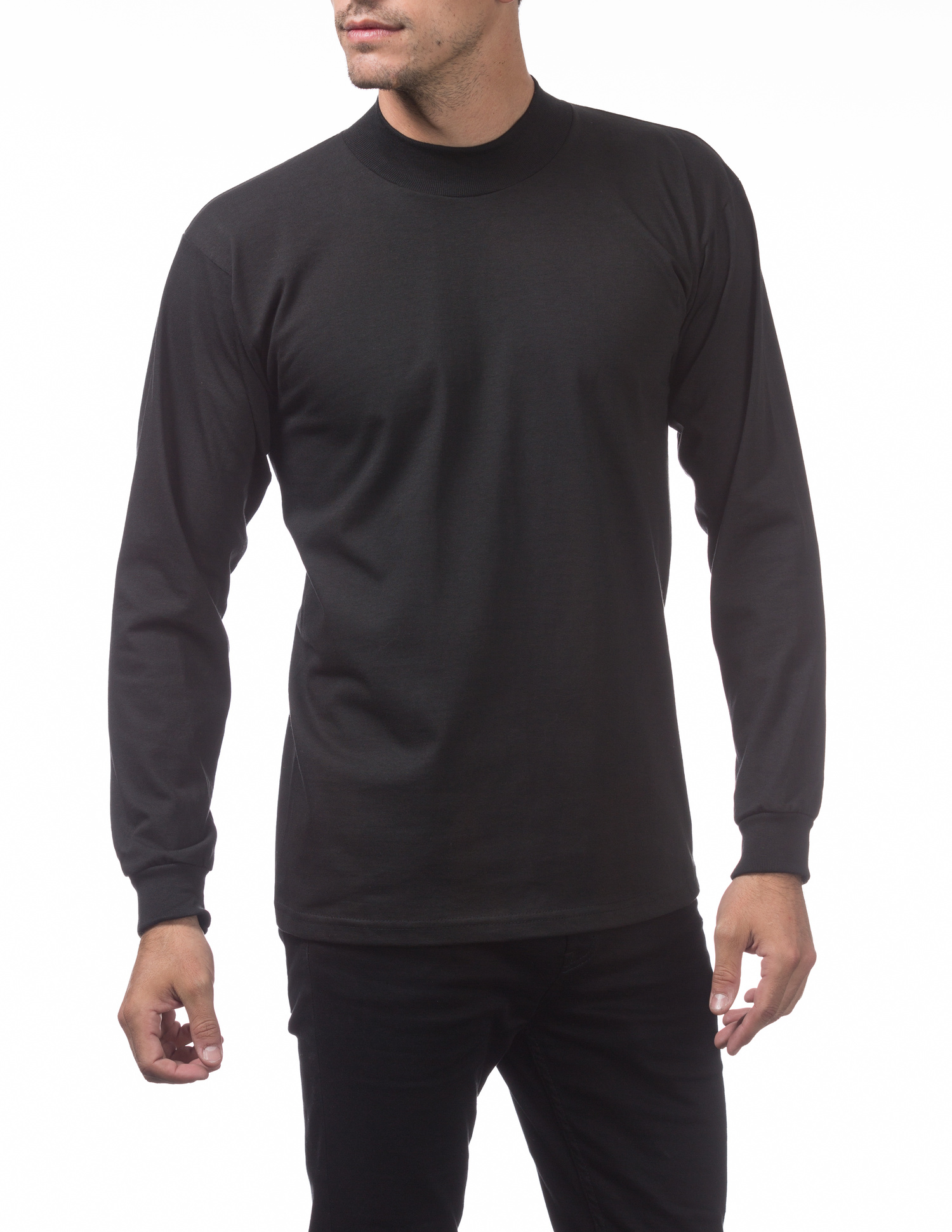 Download 134 BLACK Mock Turtleneck Long Sleeve Tee - Heavyweight