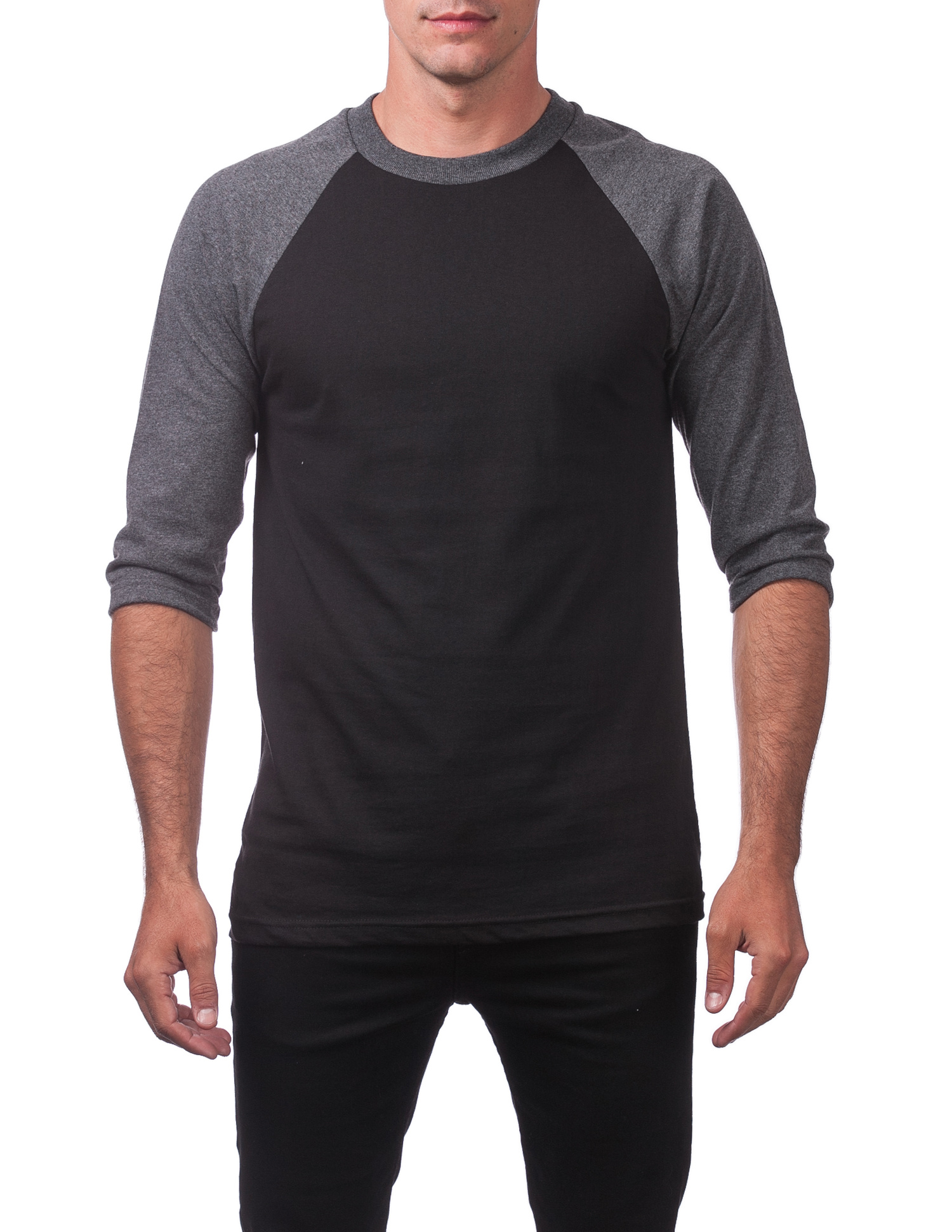 black and gray baseball tee