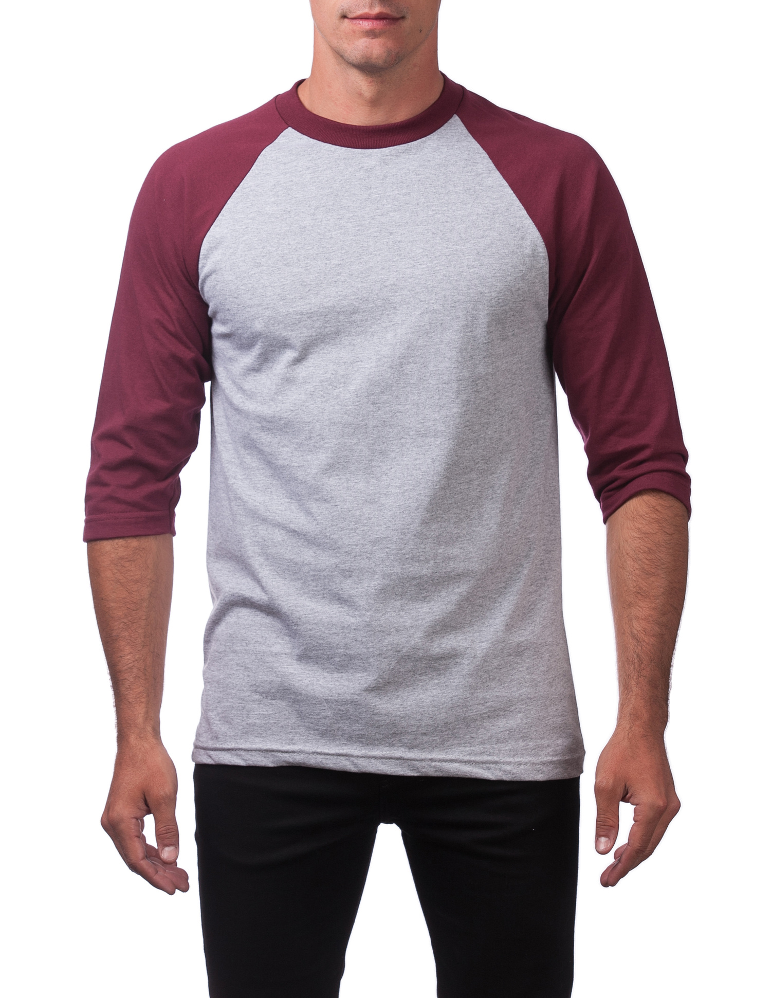 135 H.GRAY/MAROON Baseball Tee - Long Tee