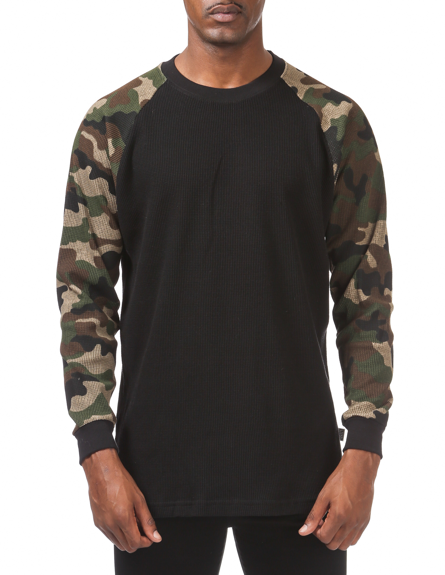 BLACK PREMIUM HEAVYWEIGHT MOCK NECK LONG SLEEVE T-SHIRT