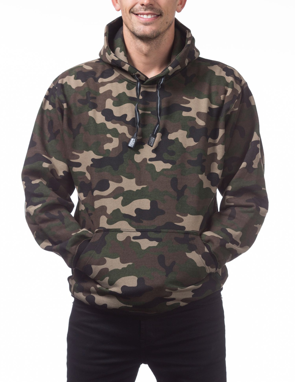 142-CAMO GREEN CAMO Heavyweight Pullover Hoodie (13oz) (Camo) - Mens