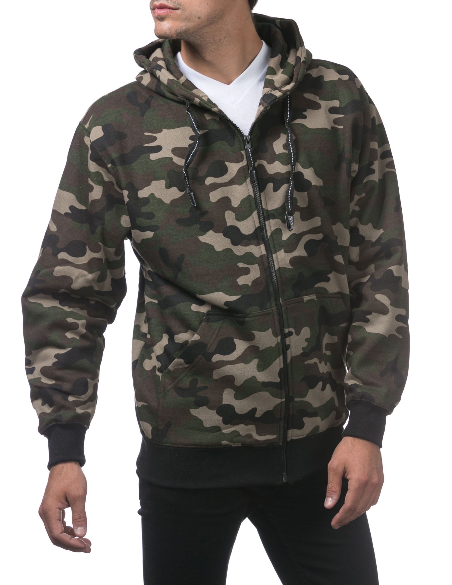 Unisex Camo Fleece Full Zip Hoody