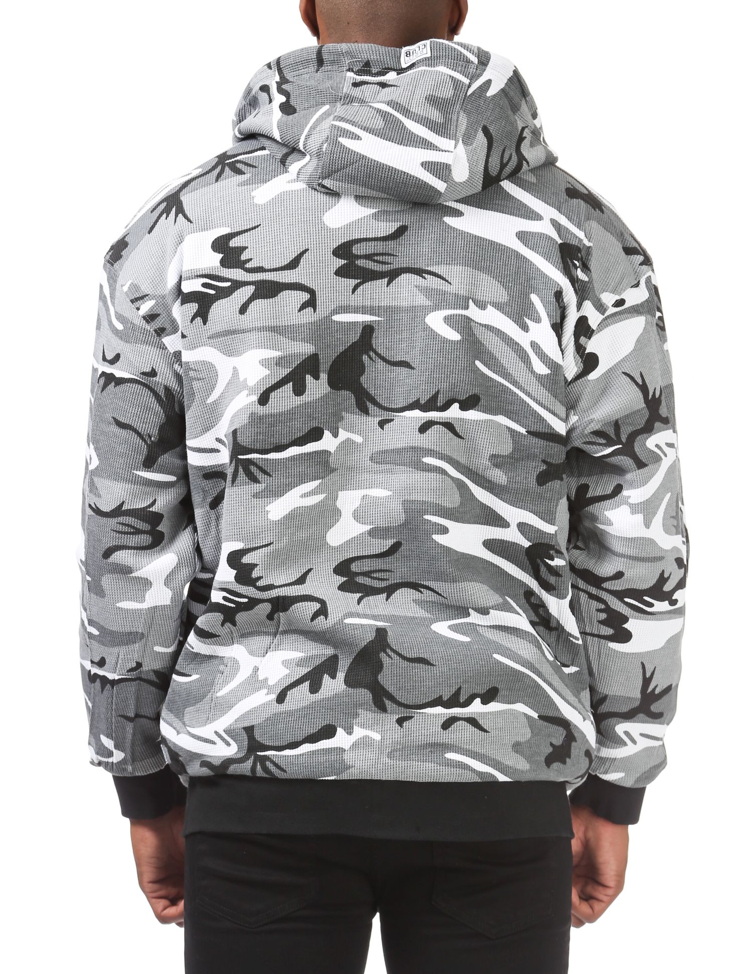 145 BLACK/CITY CAMO Full Zip Reversible Fleece and Thermal Hoodie ...