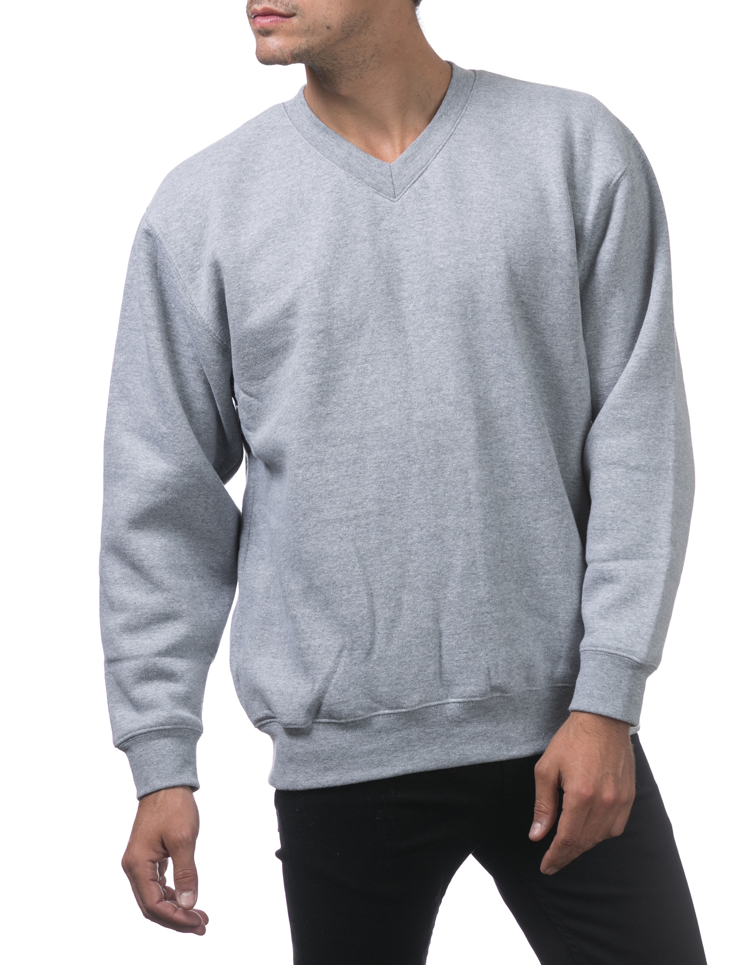 146 H.GRAY Heavyweight V-Neck Pullover Sweater - Sweaters
