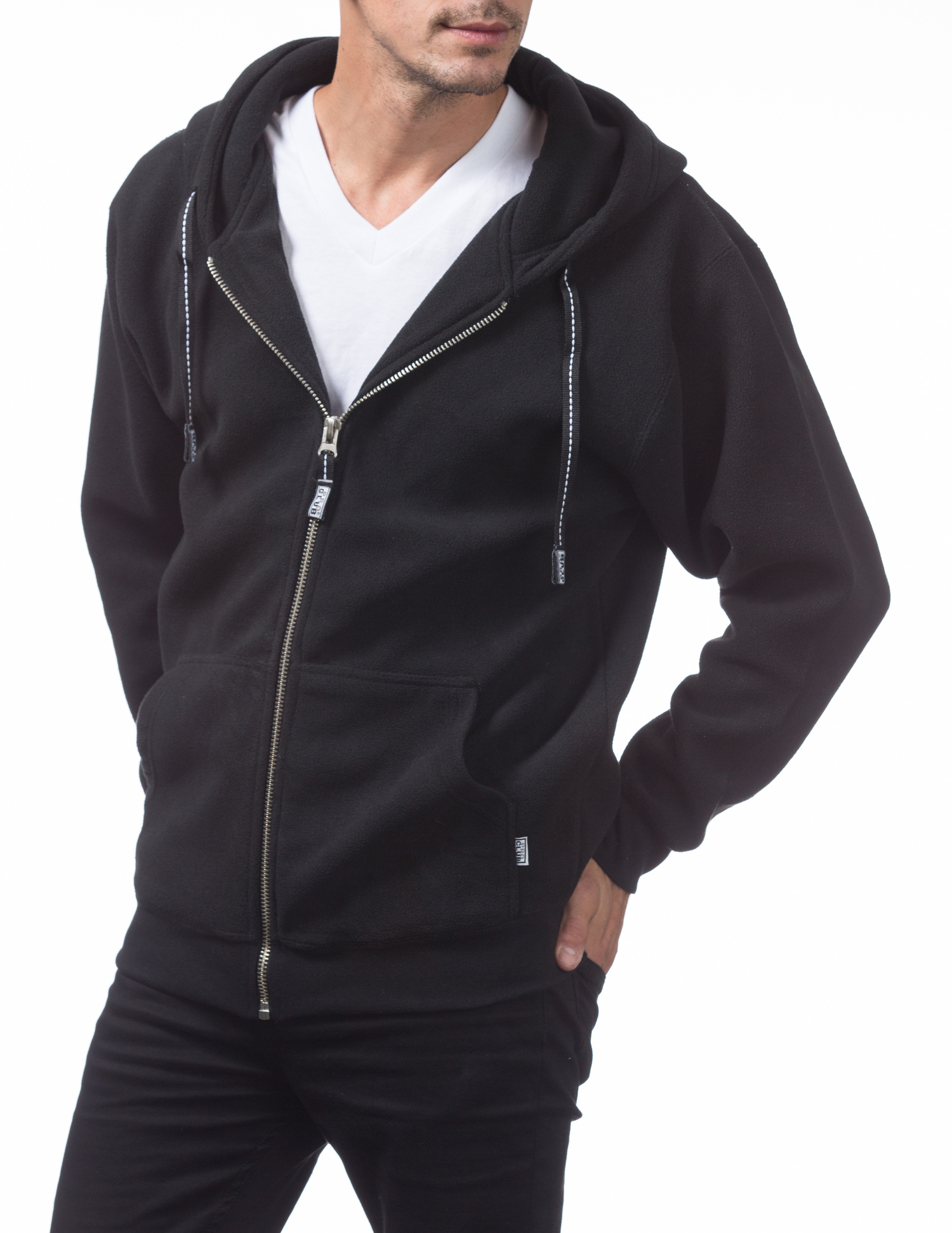 147 BLACK Micro Polar Full Zip Hoodie - Sweaters