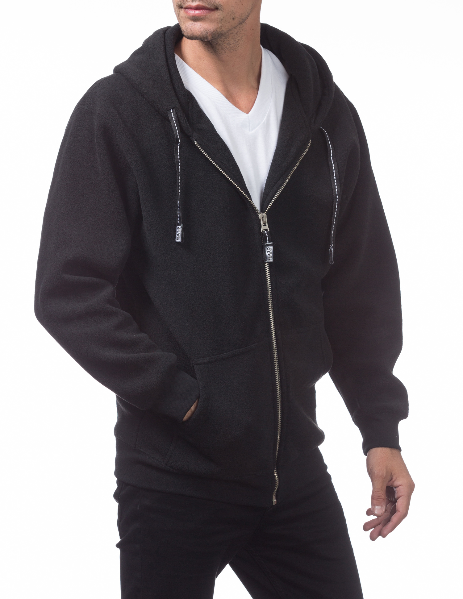 147 BLACK Micro Polar Full Zip Hoodie - Sweaters