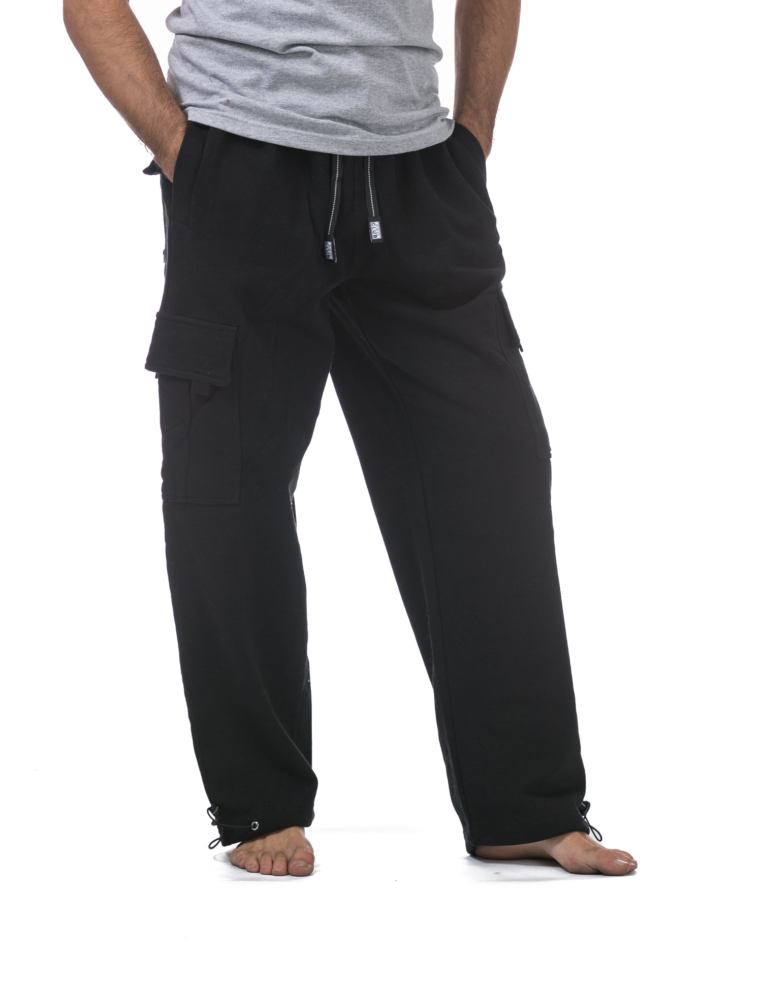 162 BLACK Heavyweight Fleece Cargo Pants