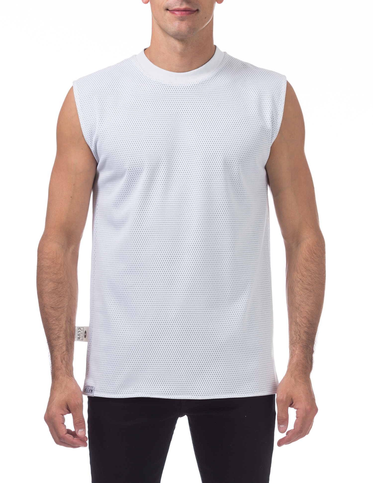 plain white muscle tee