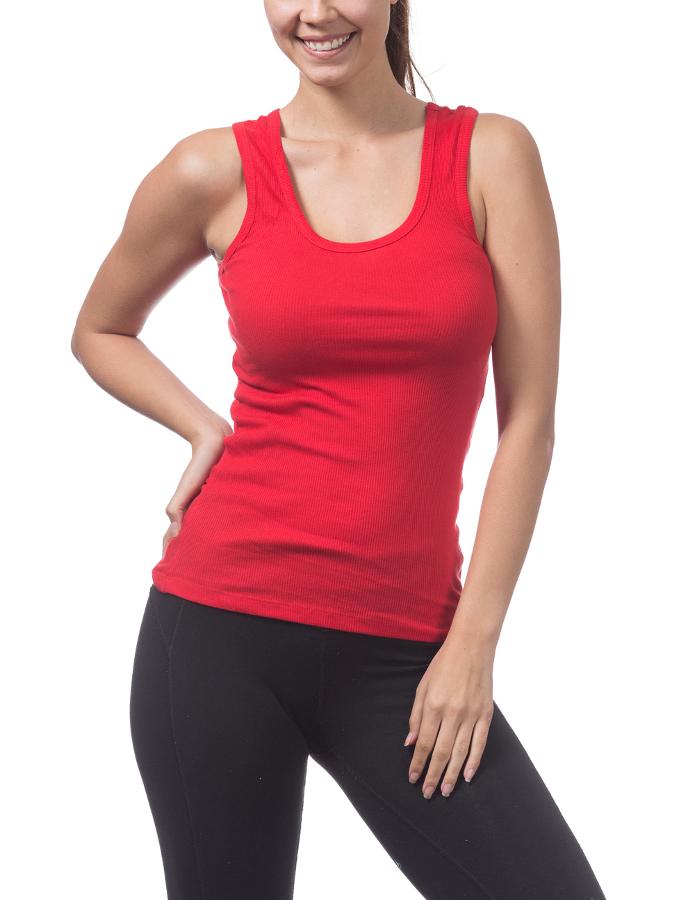 red athletic shirt women's