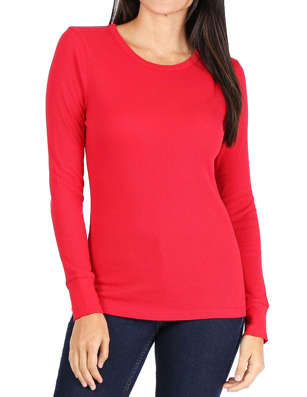 womens red thermal shirt